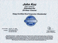 HAAG Certification for John Koz