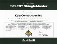 ShingleMaster Certification
